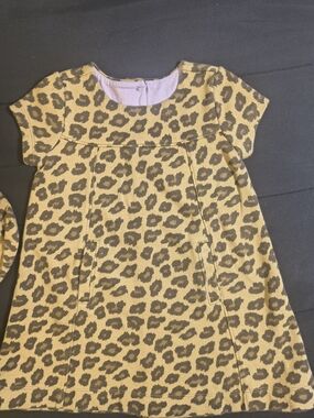 Janie and Jack Leopard Print Short Sleeve Dress - Tan and Brown
